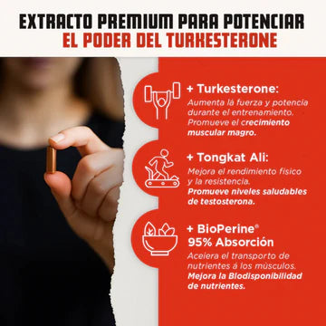 Turkesterone Old School™ – Fuerza, Resistencia y Vitalidad | 120 capsulas  | ENVÍO GRATIS y PAGA AL RECIBIR
