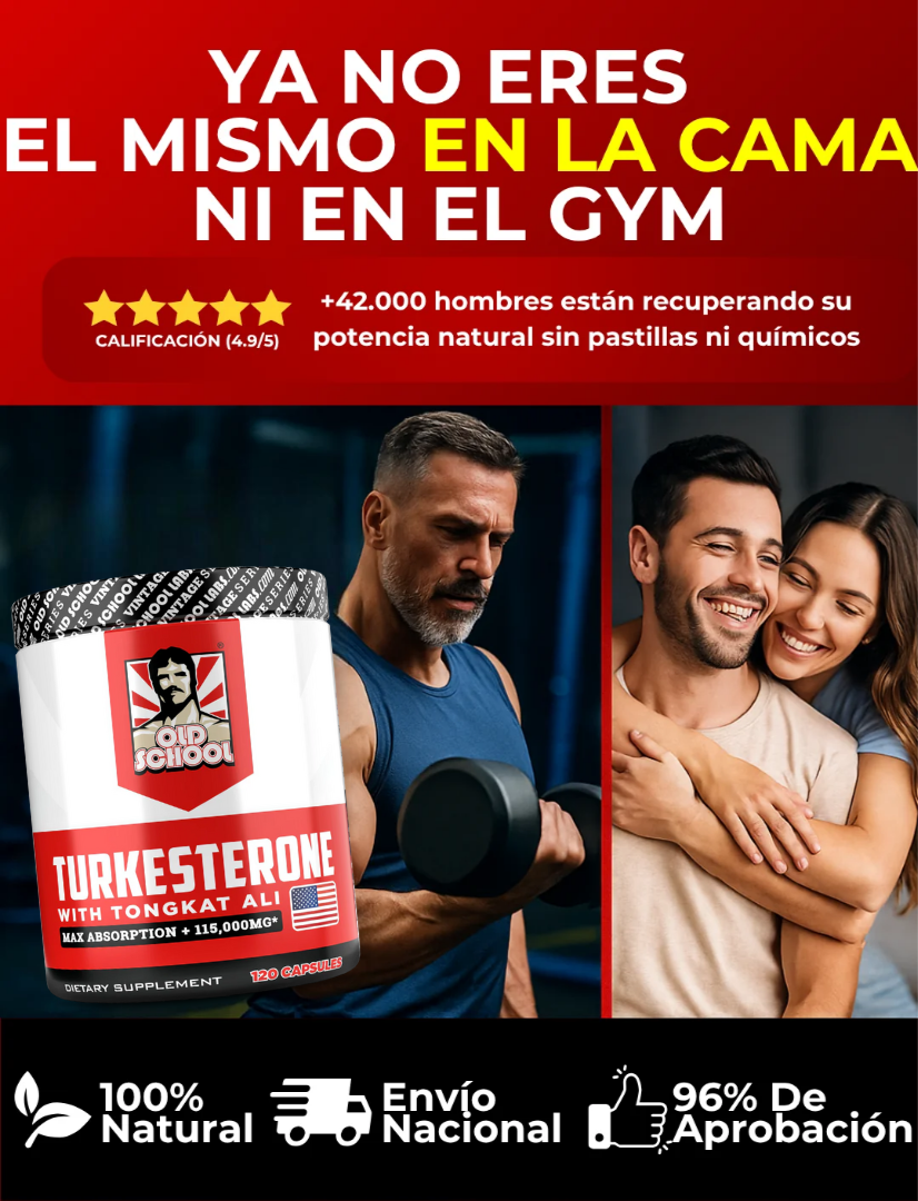 Turkesterone Old School™ – Fuerza, Resistencia y Vitalidad | 120 capsulas  | ENVÍO GRATIS y PAGA AL RECIBIR